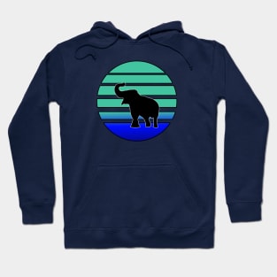 Retro Sunet Elephant Hoodie